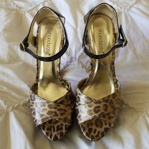 Platform animal print heels